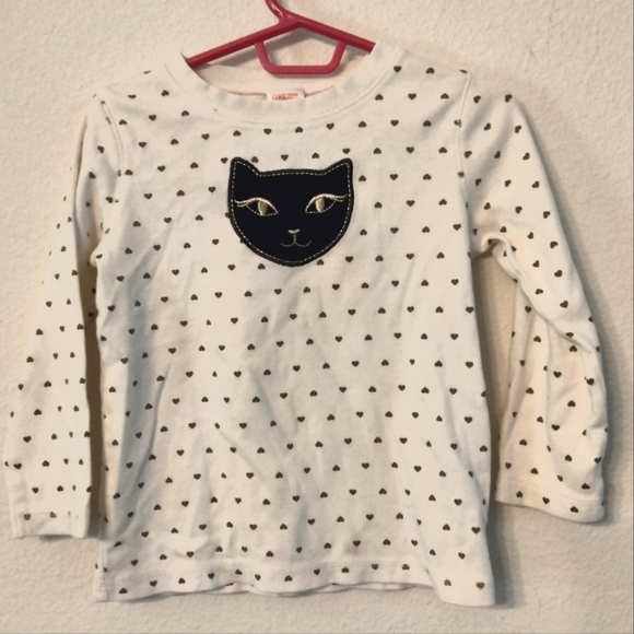 GYMBOREE girls cat heart long sleeve top - Picture 2 of 3